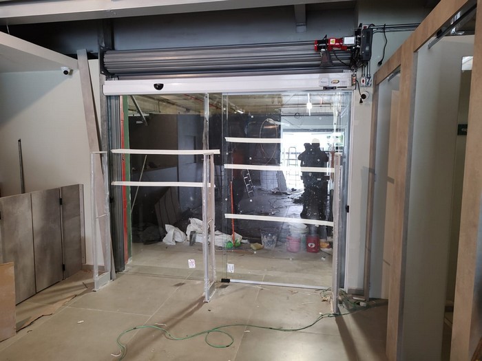Porta automática de vidro para hospital